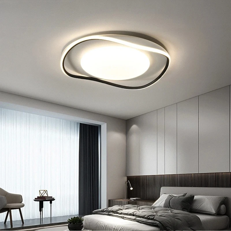 Modern Minimalist LED Round Ceiling Light Fixture for Bedroom Study Living Room Indoor Home Decor Lighting Space