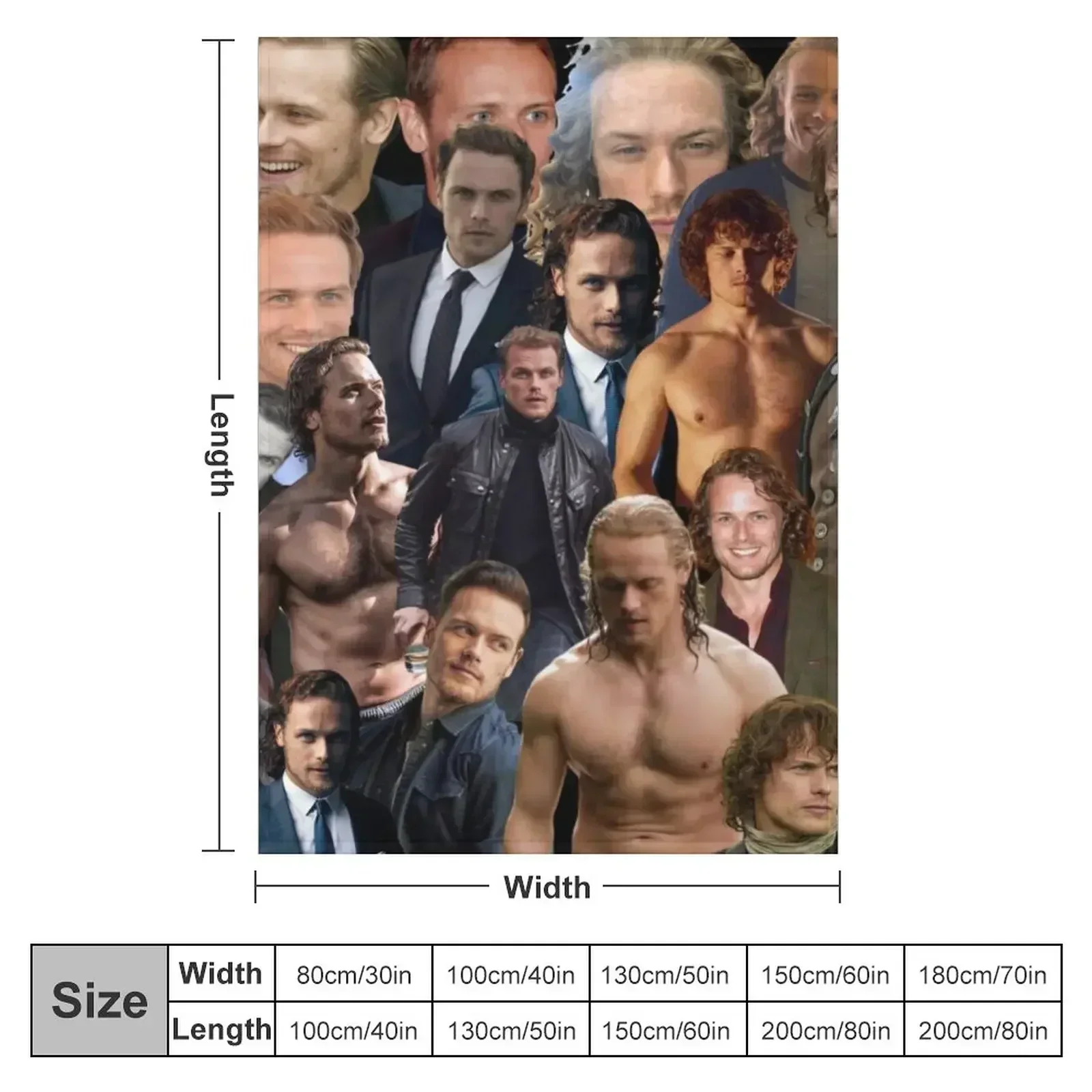 sam heughan collage Throw Blanket Designers Comforter heavy to sleep Weighted Sofa Quilt Heavy Blankets