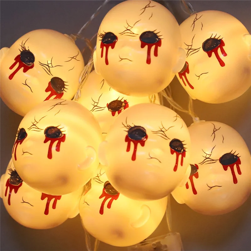 AA86 ฮาโลวีน LED Light String Grimace ตกแต่งเลือดและน้ําตา Grimace โคมไฟ String