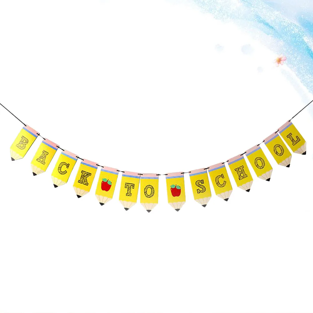 

Back to School Banner Party Decoration Swallowtail Pull Flag First Day Bunting Classroom Supplies Colorful Design Reusable
