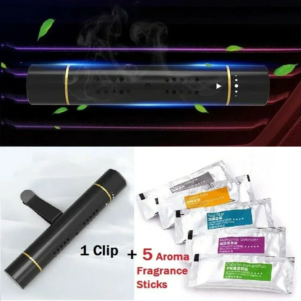 5Pcs Car Air Vent Flavoring Clip With Refill Sticks Auto Air Vent Clip Freshener Perfume Fragrances Refills