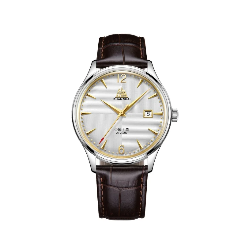 Shanghai Watch 39mm Automatic Mechanical Watch Horizontal And Vertical Patterns Dial Stainless Steel Sapphire Waterproof Watches