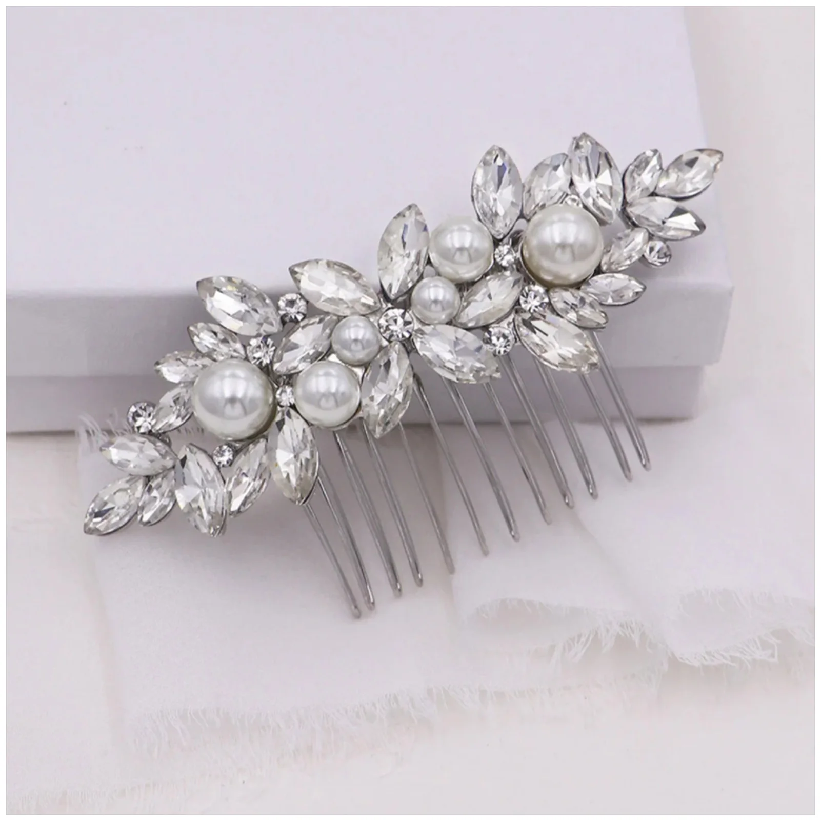 Simple Hair Combs Hair Accessories For Women Bride Rhinestone Hairpins Clips Bridal Wedding Headdress tocados para cabello novia