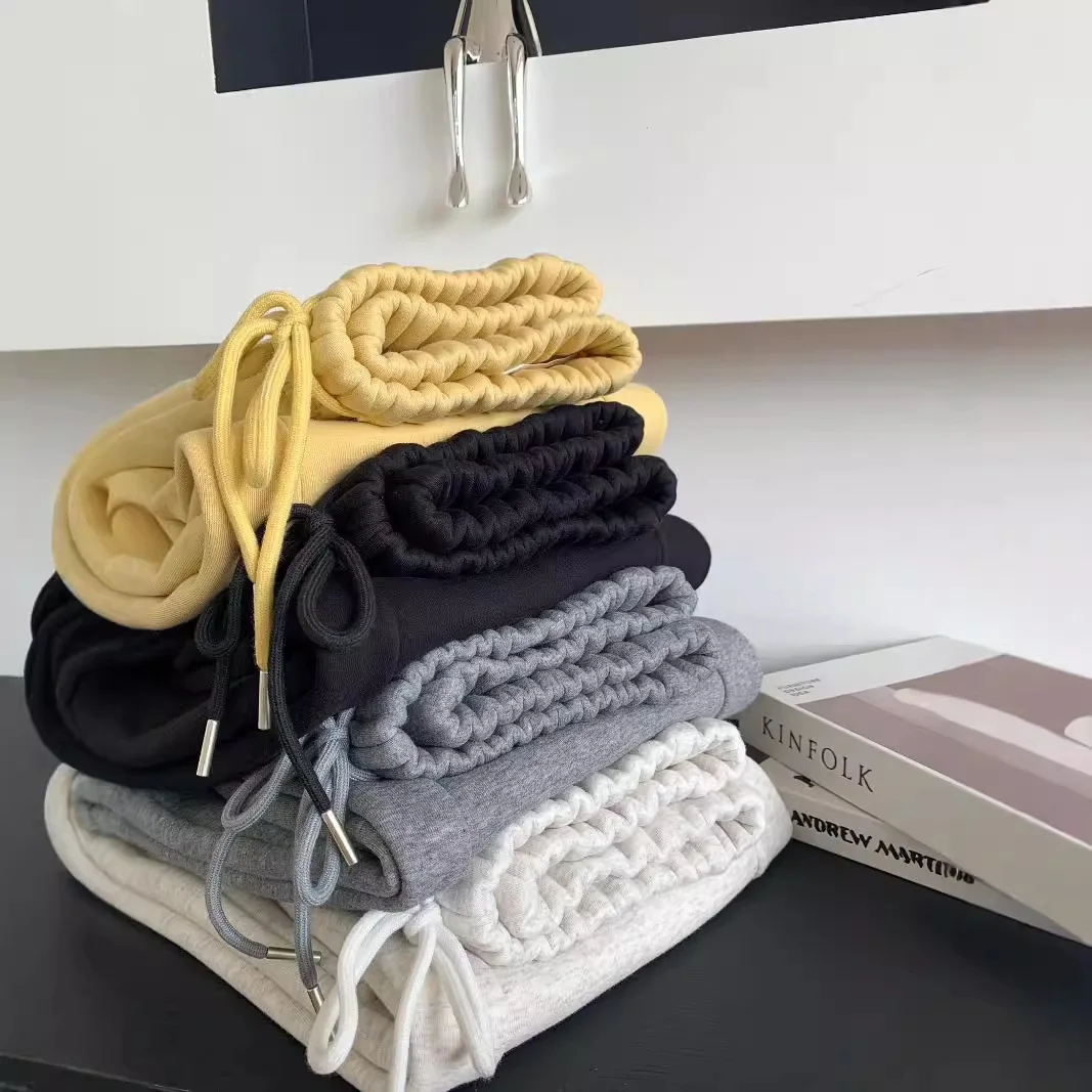 2025 الخريف/الشتاء أفخم هوا القطن يغطي عالية الخصر السراويل الحمام غير رسمية لينة الدبق فضفاض جديد المرأة لامب المخملية #2