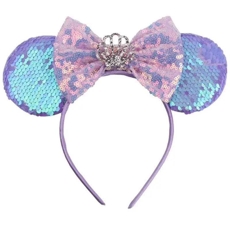 

39BB Mouse Ears Headbands Sequined Animal Hairband Glitter Party Decors Hair Accessories