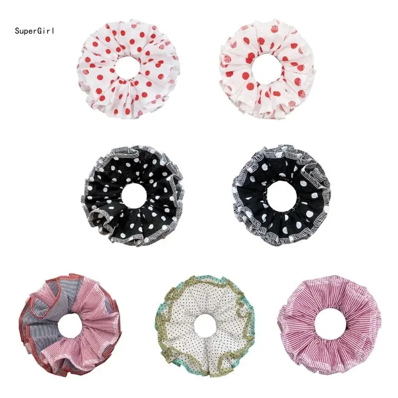 

Striped Hair Scrunchies Large Hair Bun Hair Scrunchy Female Big Bun Ruched Hairp J78E