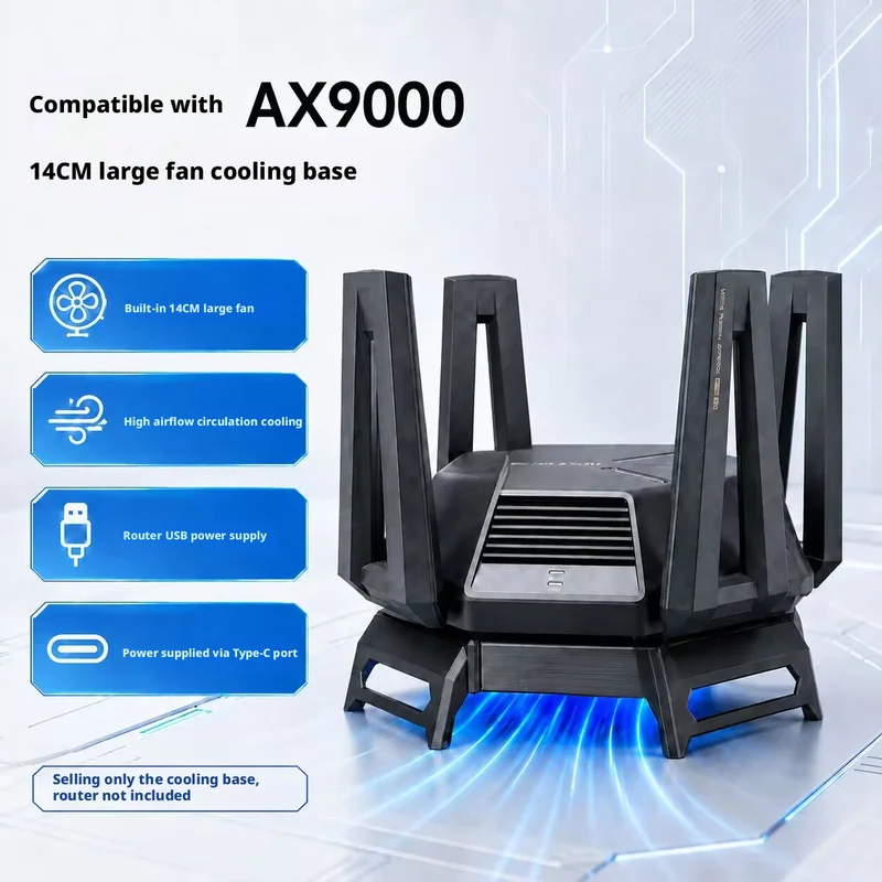 for Xiaomi (AX9000+/BE10000) Router Fan Cooling Base Bracket Secure Wireless Hardware And Boost Bottom Airflow To Lower Peak