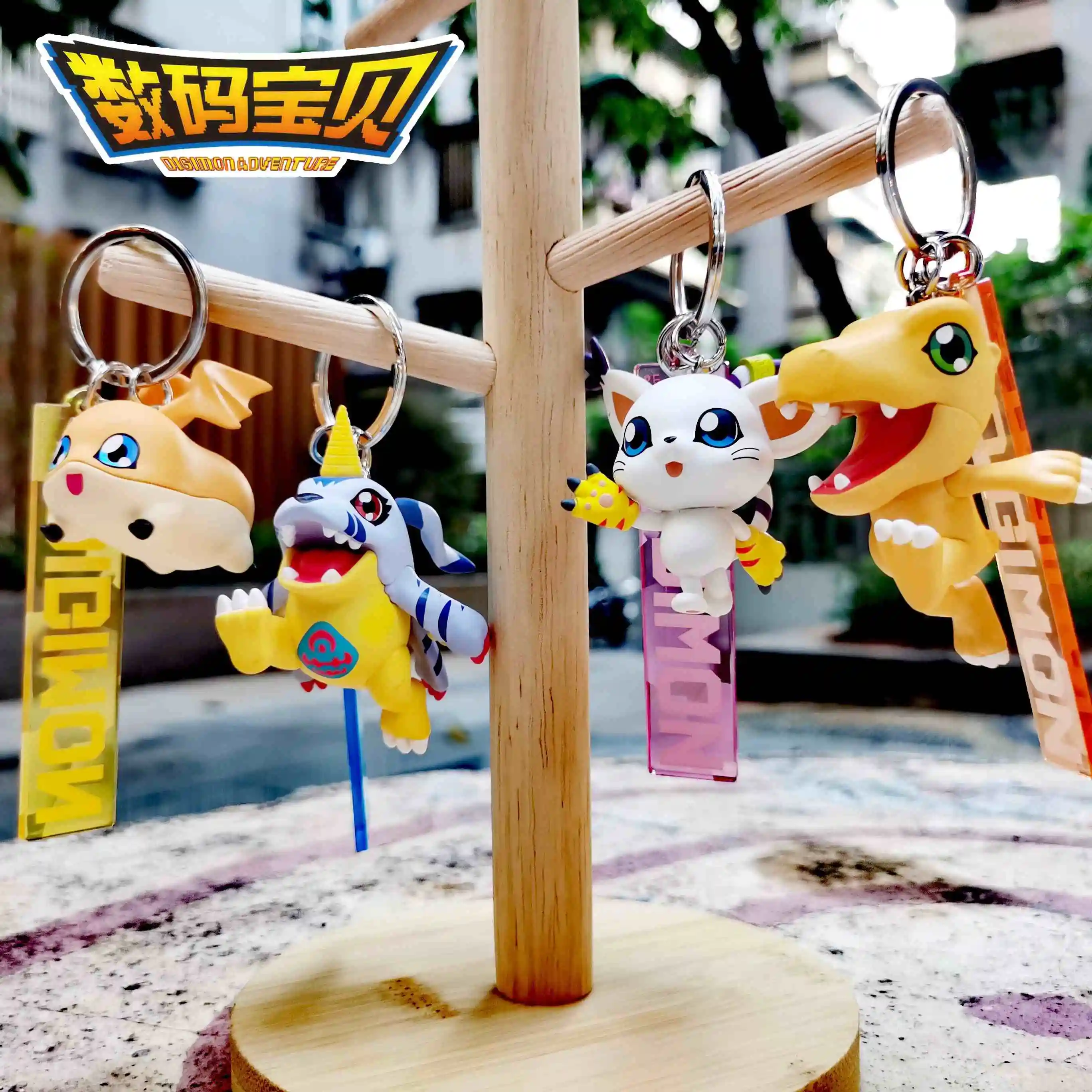 Nouveau véritable Anime Digimon aventure Figure 3d porte-clés Anime figurines Agumon Gabumon modèle à collectionner jouets cadeau