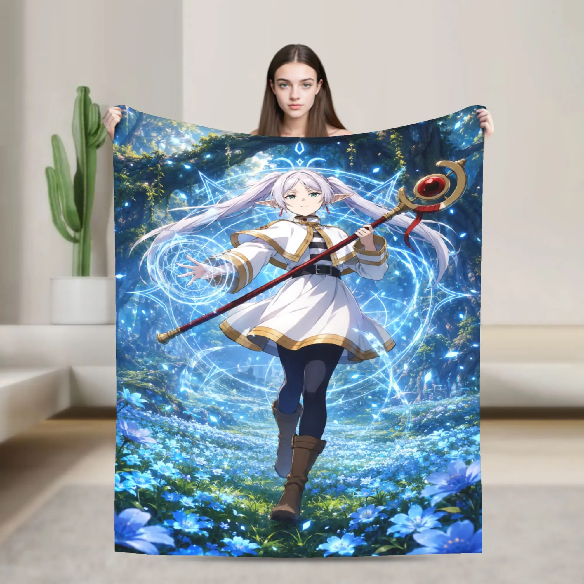 Frieren Beyond Journeys Blanket Autumn  Soft Cozy Throw Blanket For Adults Child Sofa Home Flannel Bedspread Bed Cover