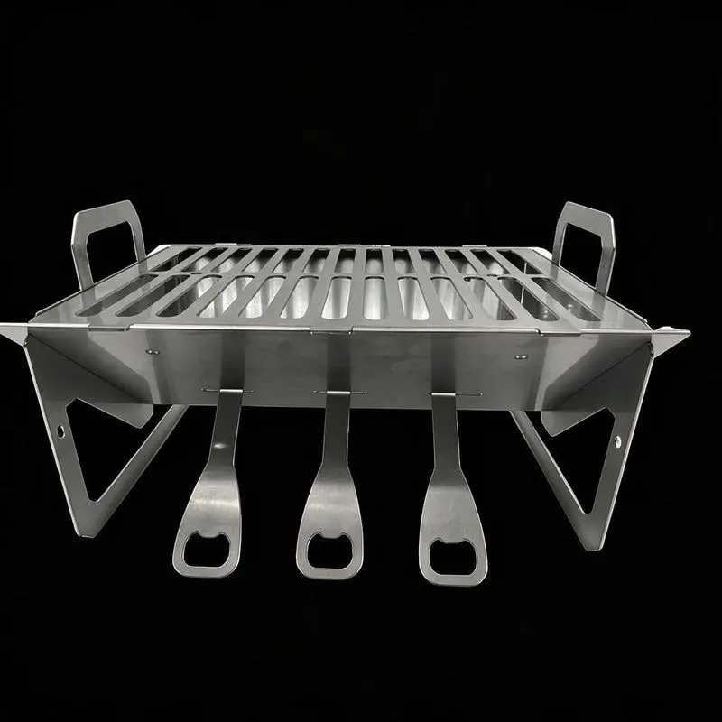 Portable Sheet Metal Grill Outdoor Picnic Camping Yard Backyard Assembly Cooking