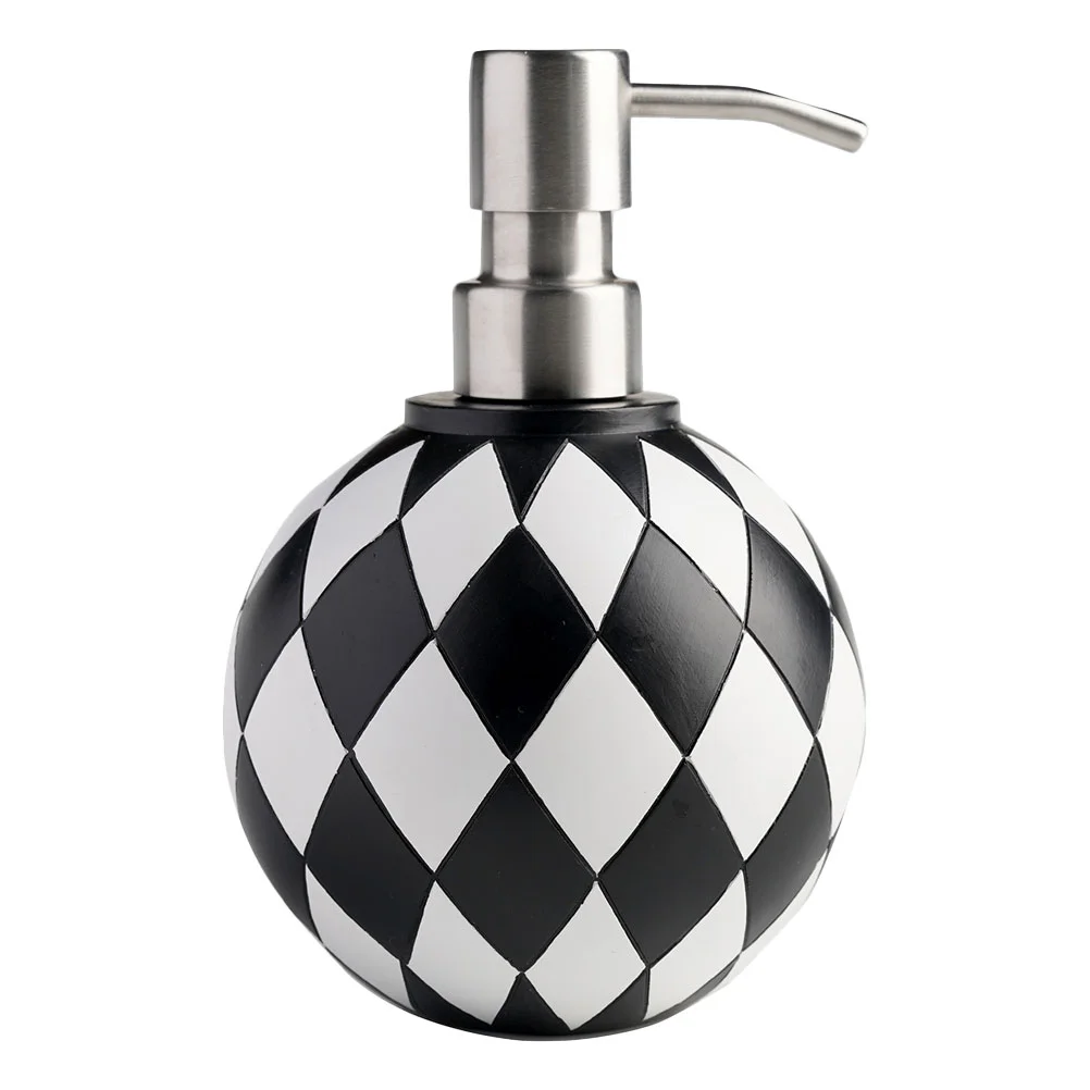 Checkerboard Soap Dispenser Laundry Liquid Shampoo Hand Bathroom Foaming Pump Bottle Jars Detergent