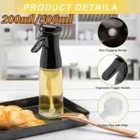 200/500ml Oil Spray Bottle Home Kitchen Cooking Oil Dispenser Fitness Fat Loss Camping BBQ Baking Vinegar Soy Sauce Sprayer