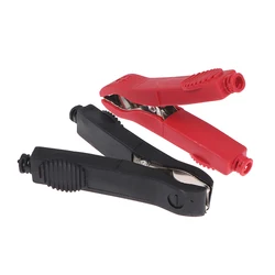 2PCS 50A Red Black 75mm Insulation Fully Enclosed With Fuse Electrician Test Clip Battery Test Lead Clip Alligator Clip