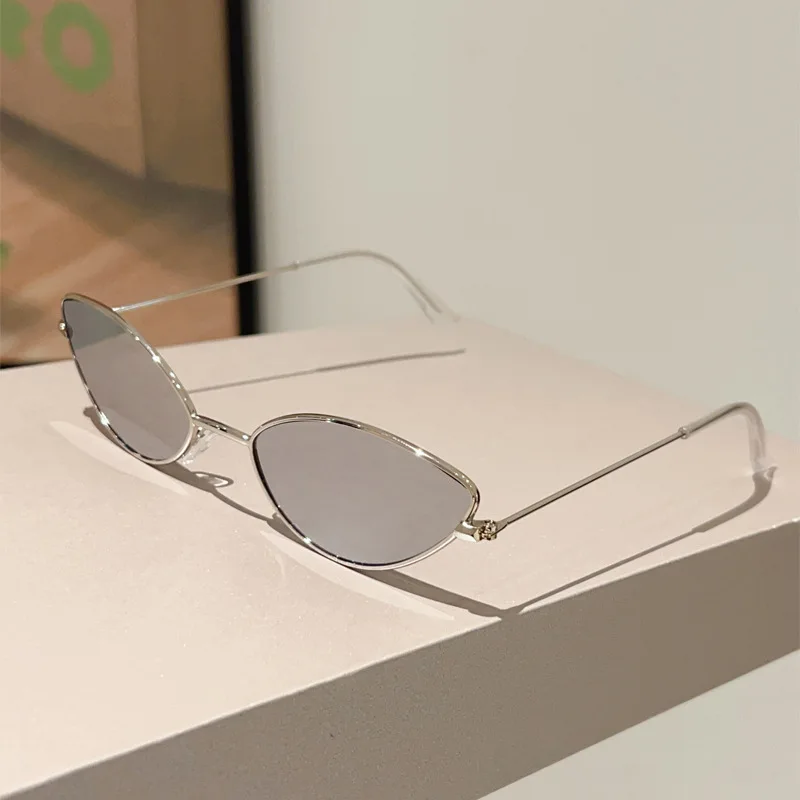 OEC CPO Vintage Metall Cat Eye Sonnenbrille Frauen Kleine Rahmen Luxus Marke Sonnenbrille für Weibliche Polychrome Shades UV400 Brillen – Detail 13