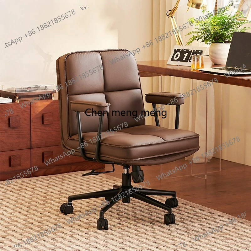 

Comfortable Home Desk Office Computer Chair Soft Bag Backrest Swivel Chair Leisure Bedroom Armrest Chair