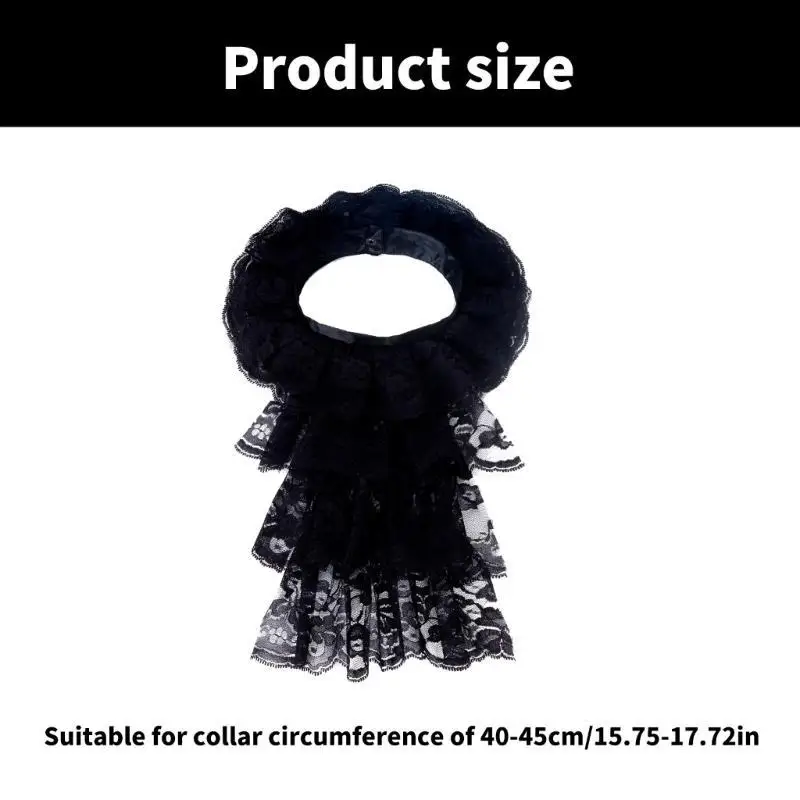 39BD Colar Vitoriano Courtstyle Ruffle Collar Cosplay Acessório Colar Fantasia Palco