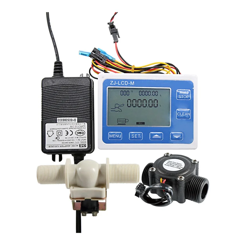 ZJ-LCD-M Digital Flow Meter Filling Controller Automatic Flow Control With LCD Display 3/4In PE Solenoid Valve