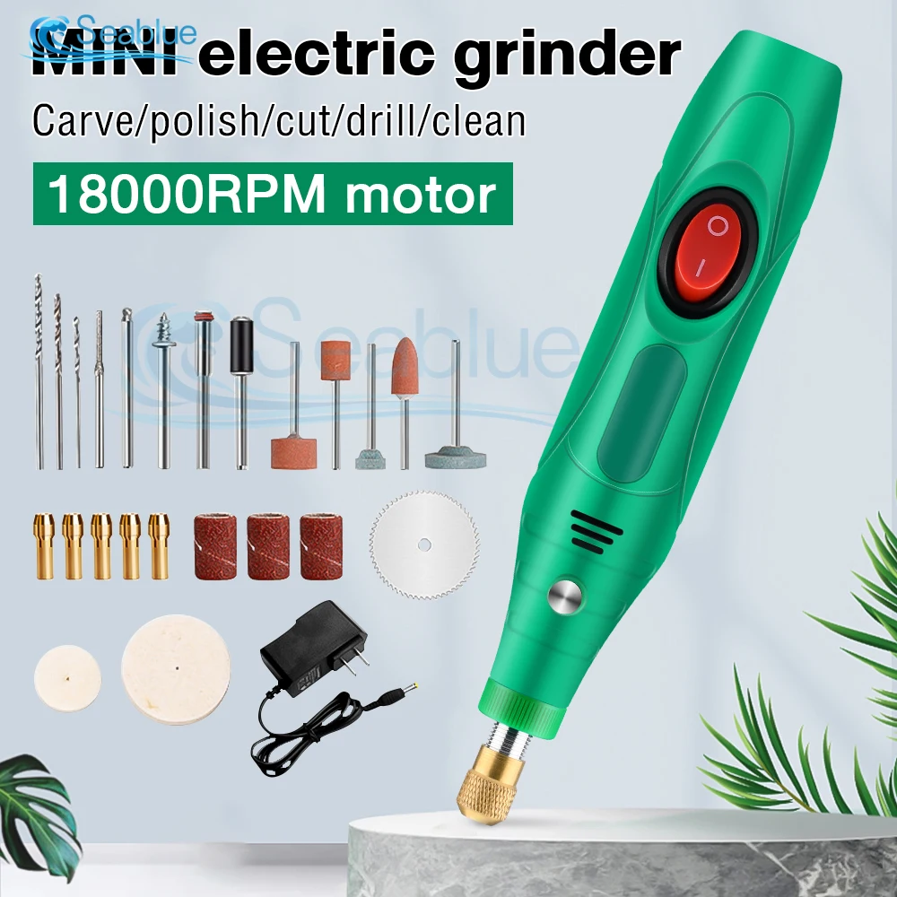 Mini Moedor de Broca Elétrica com Acessórios de Moagem Caneta Gravadora Elétrica Ferramenta Rotativa Elétrica 0.53.2 mm 12v