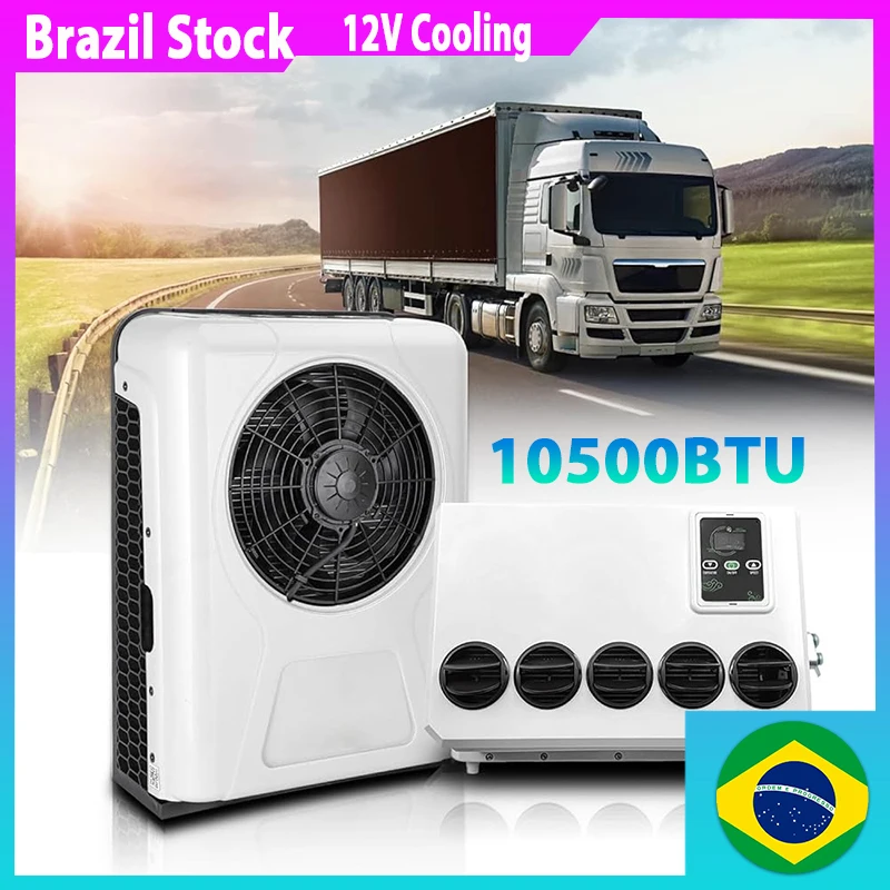 Treeligo 2025 12V 10500btu Electric Car Split Air Conditioner Parking Air Conditioning For RV Truck Tractor Camper Van Motorhome