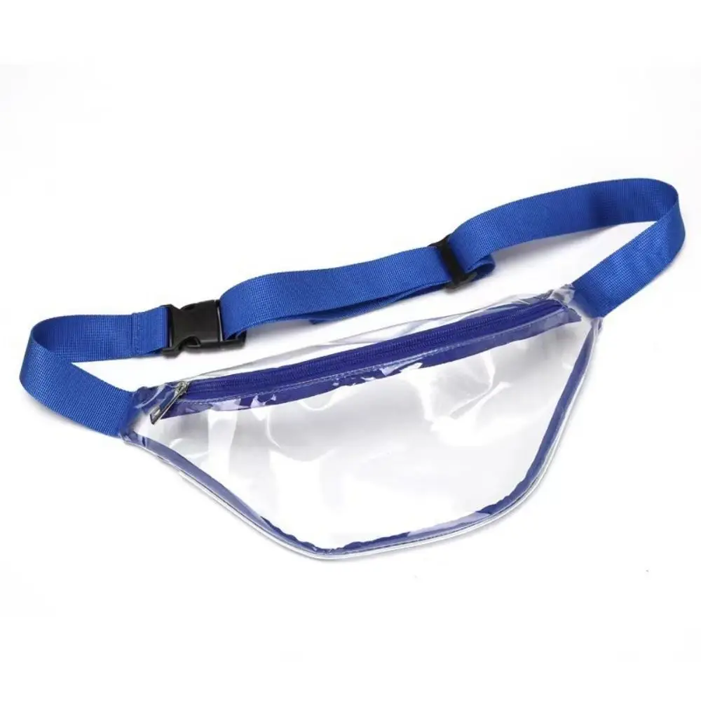

Waterproof Transparent Waist Bag Zipper Water-Sprinkling Festival PVC Chest Bag Half Moon Belt Bag Message Bag