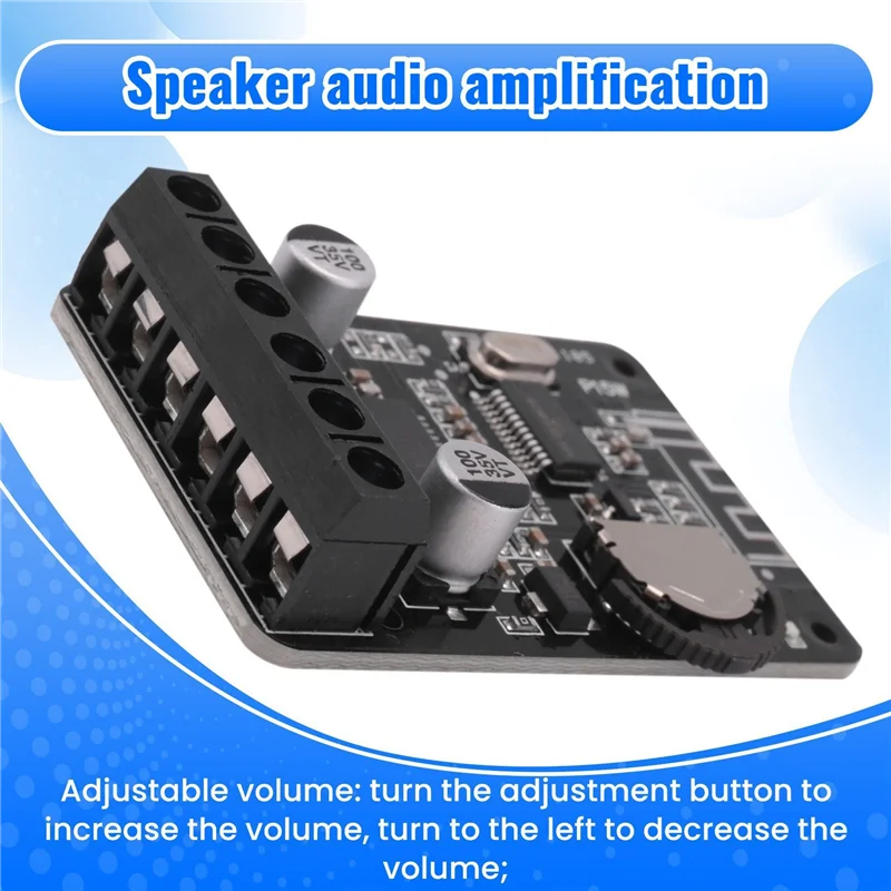 ABKQ-3X 20W Stereo Bluetooth Power Amplifier Board 12V / 24V High Power Digital Power Amplifier Board XY-P15W Without Shell
