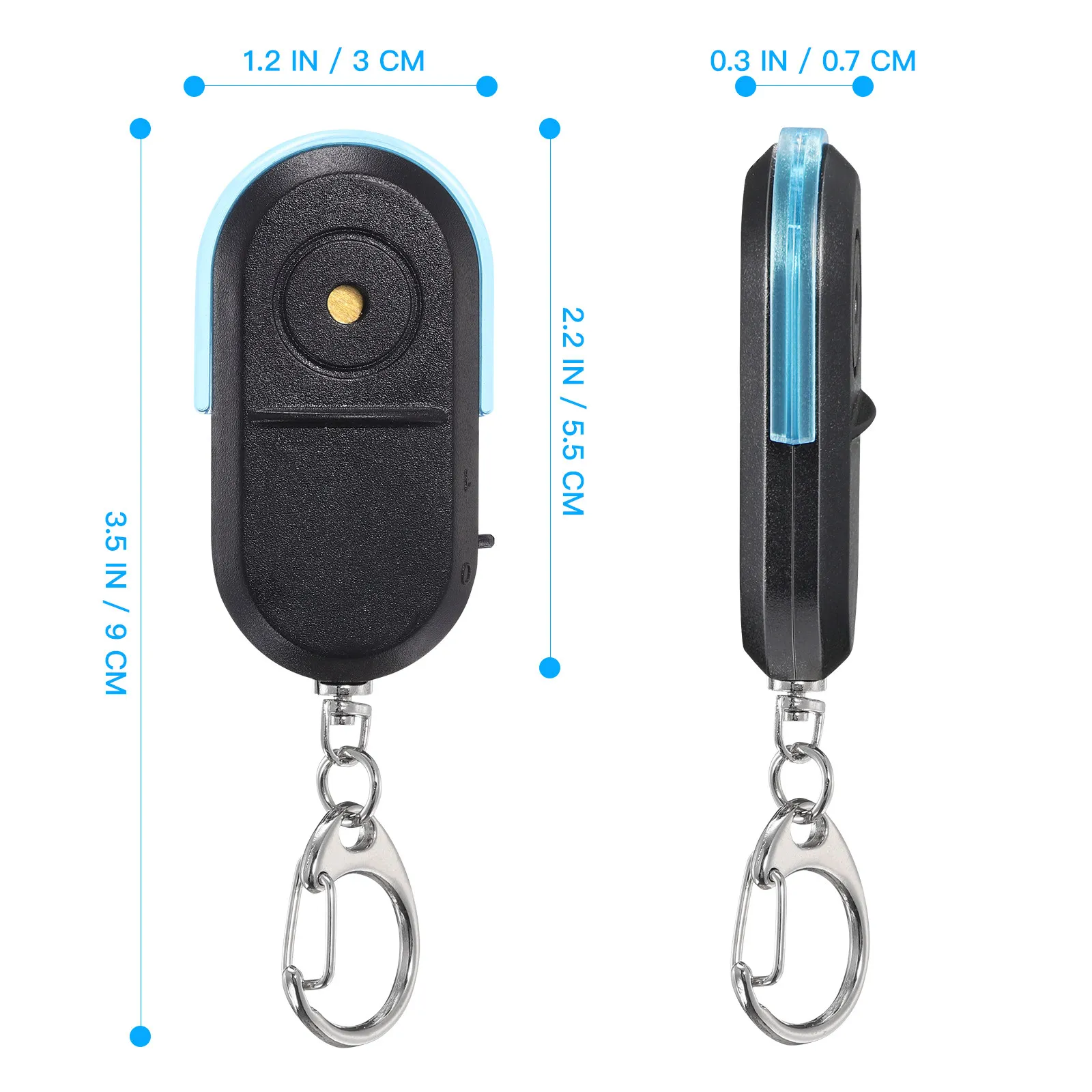 Whistle Key Finder LED Alarm Keychain Device for Keys Wallet Bag with Bright Flashing Light Night Use
