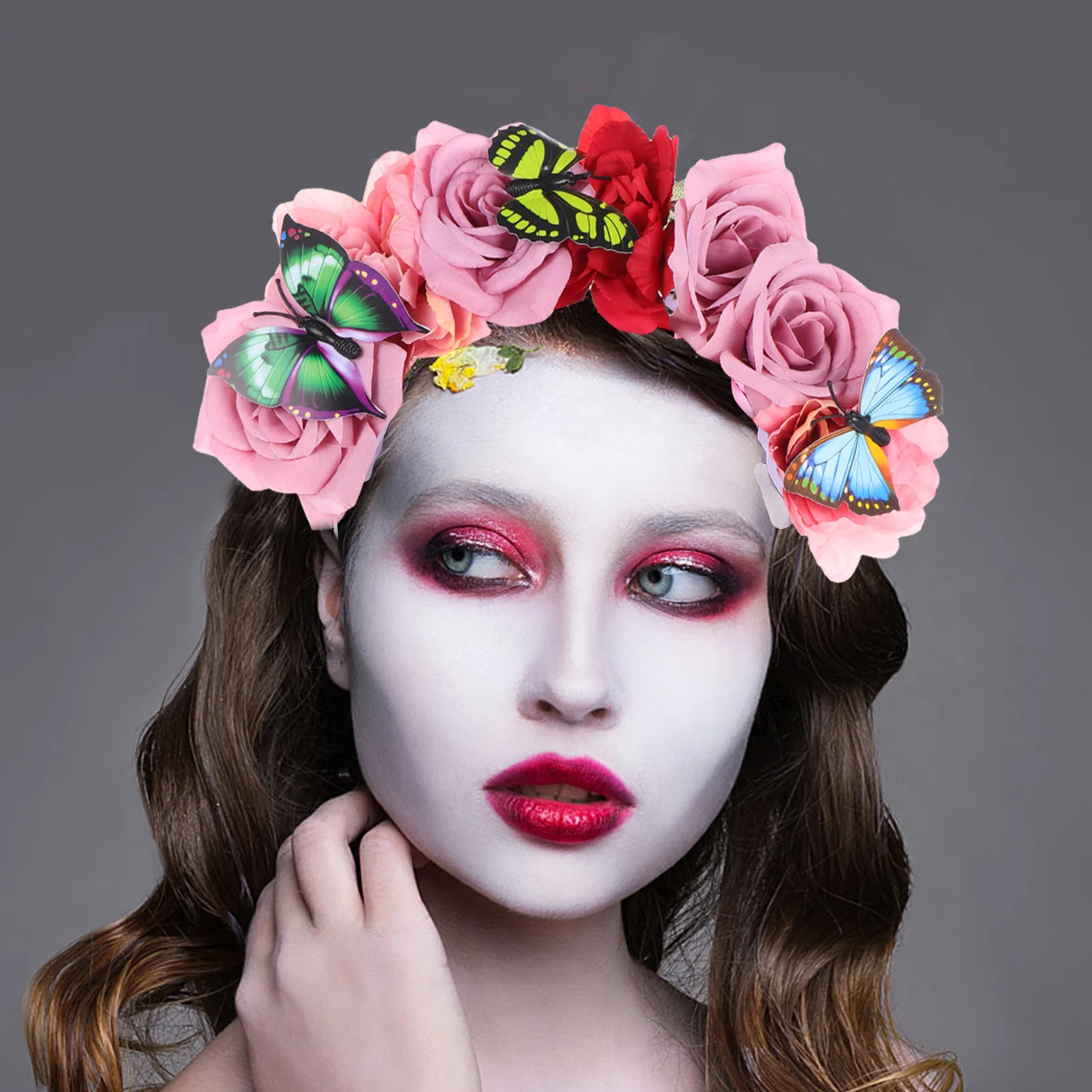 

Durable Flower Headband Realistic Butterfly Hair Accessory Halloween Costume Party Prom Headpiece for Women Butterfly Headbands