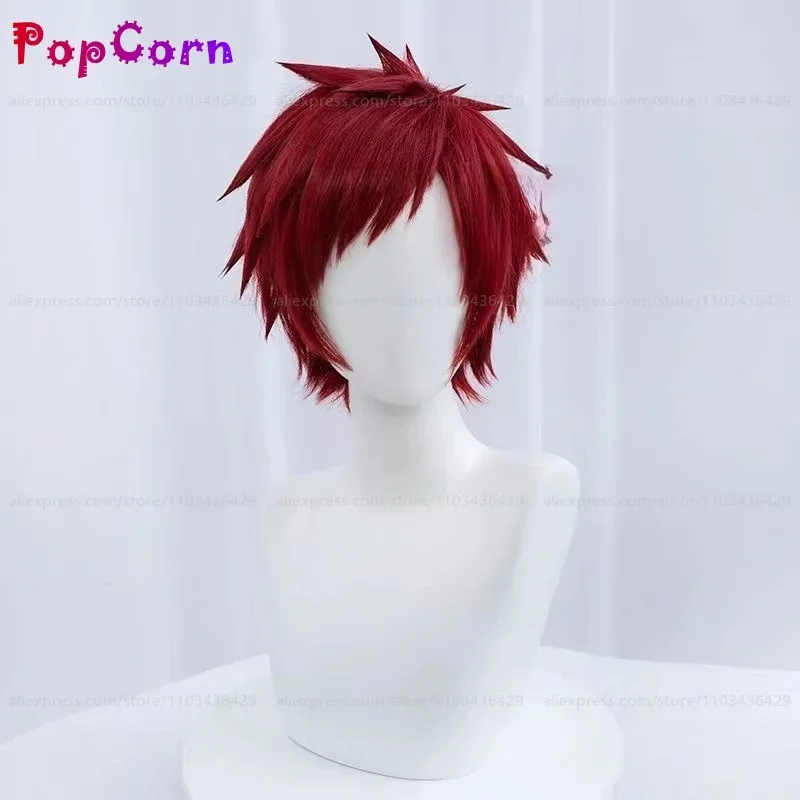 LQGaara コスプレウィッグ男性ショートレッドウィッグコスプレアニメコスプレウィッグ耐熱合成かつら