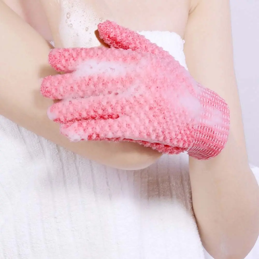 Guantes de masaje de espuma para SPA, cepillo corporal, guantes de baño de cinco dedos, guantes de ducha, esponja de masaje corporal, exfoliante, accesorios de baño