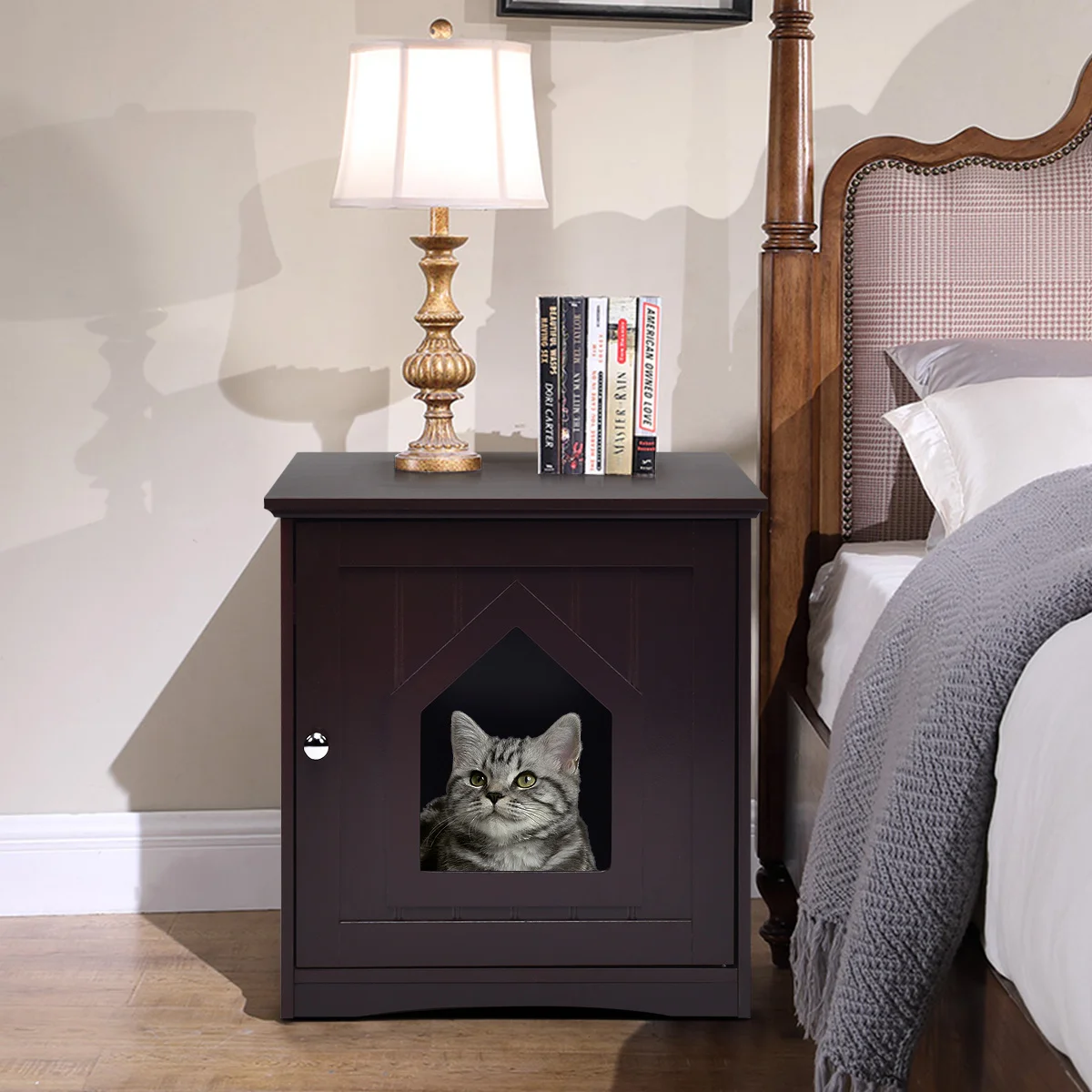 Weatherproof Multi-function Pet Cat House Indoor Outdoor Sidetable Nightstand image 5