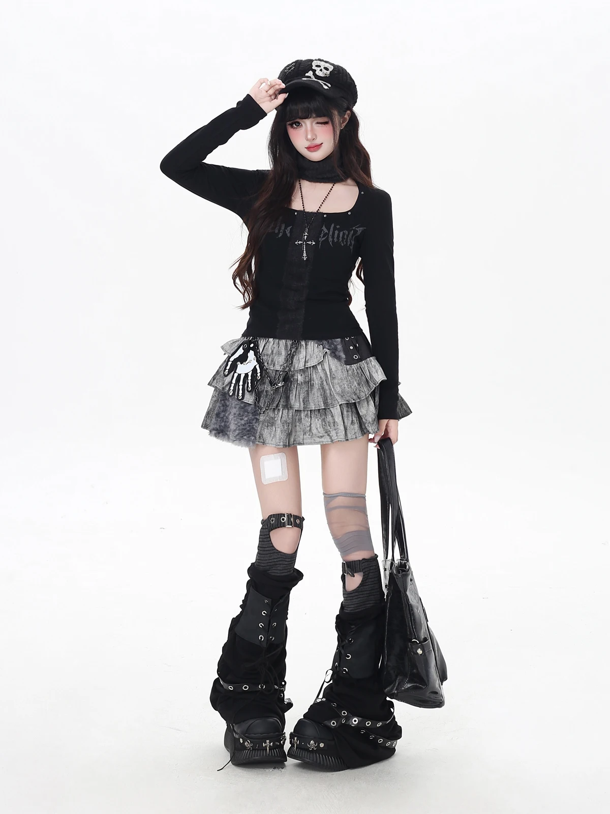 Style japonais Streetwear doux Cool Y2K Mini jupes en peluche Patchwork Punk fille taille haute plissée jupe courte pour les femmes automne