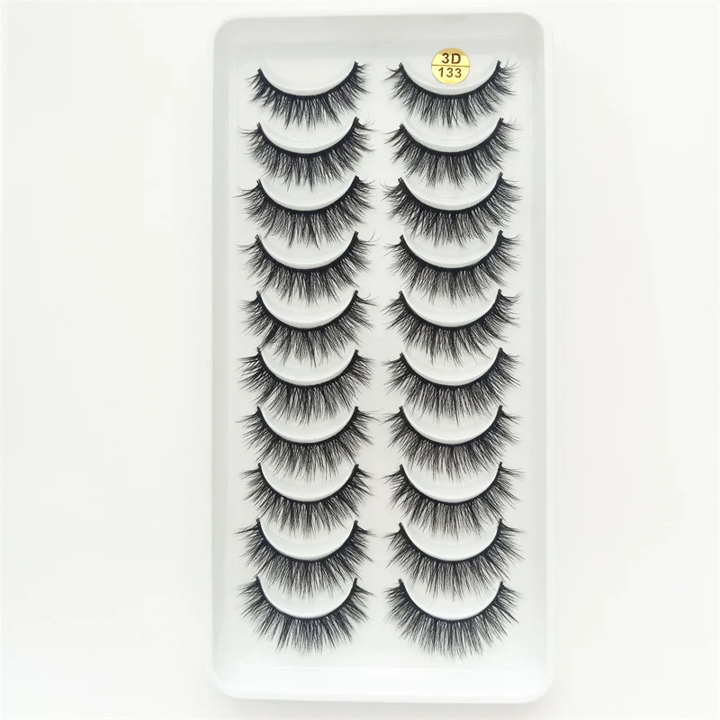 Wholesale/10 pairs 3D effect/Crisscross/Natural False Eyelashes/Supplier Provides/Personalized/Custom/Eyelashes/with white box