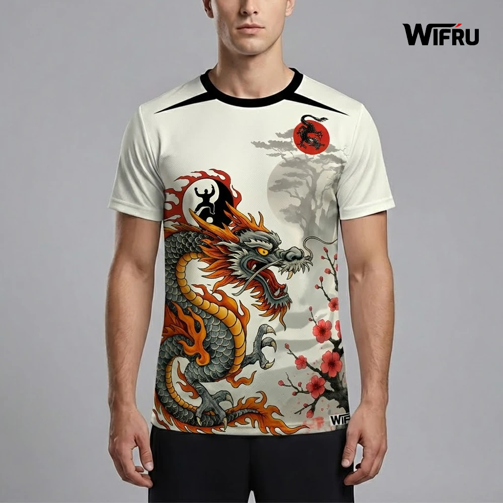 

Chinese Style Dragon Graphic Jersey Fashion Novelty 3D Print Men's Streetwear Outdoor Sports Leisure Breathable Football T-shirt