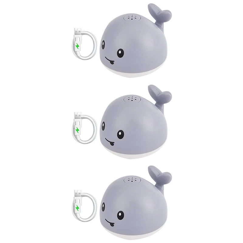 B-M Spray Whale Baby Bath Toys Whale Induction Spray Water Toy With LED Colorful Light Automatic Induction With USB Charging