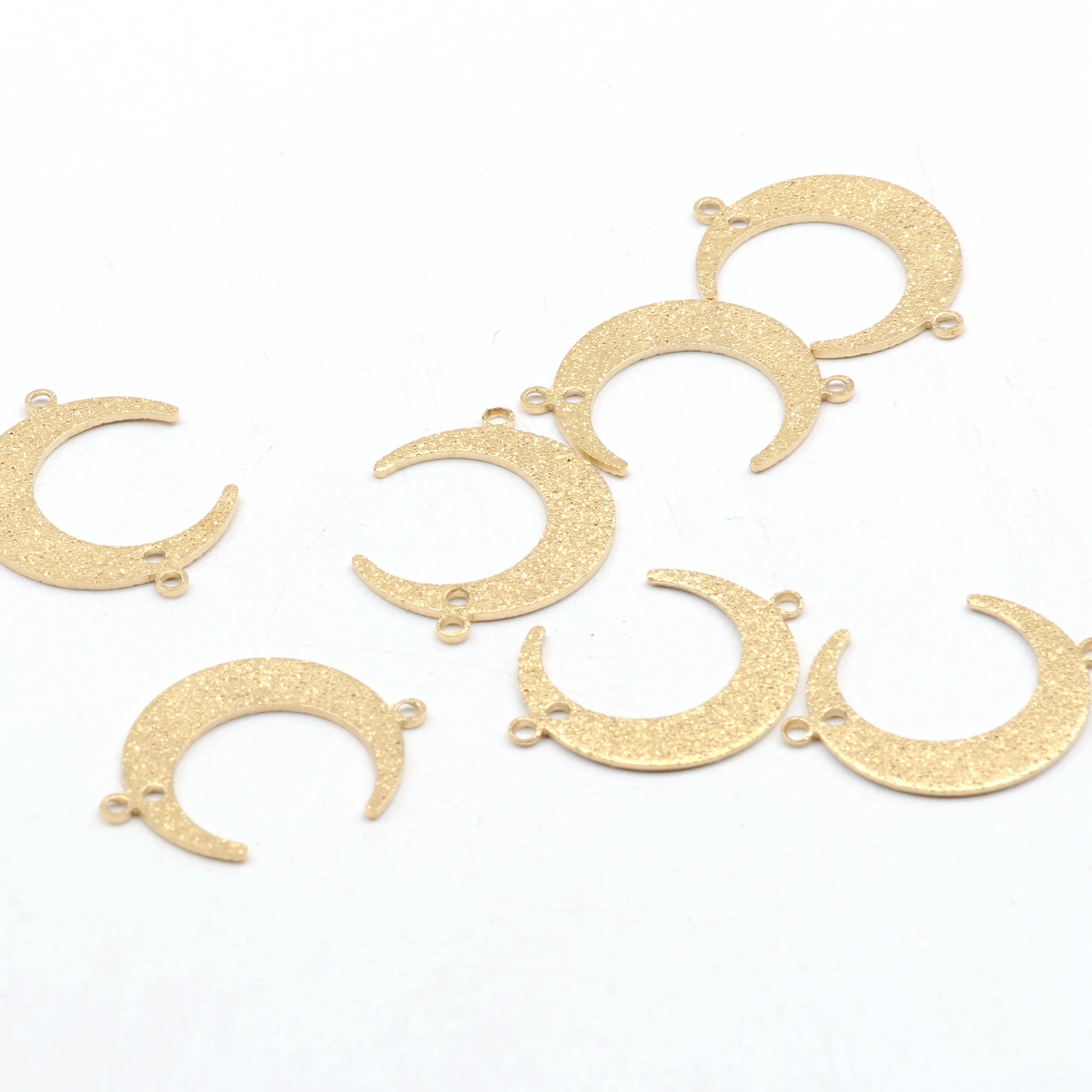 Hammered Brass Charms,Moon Shaped connector,Findings Accessories For Diy Earrings Necklace Bracelet DIY Making,Jewelry Supplies