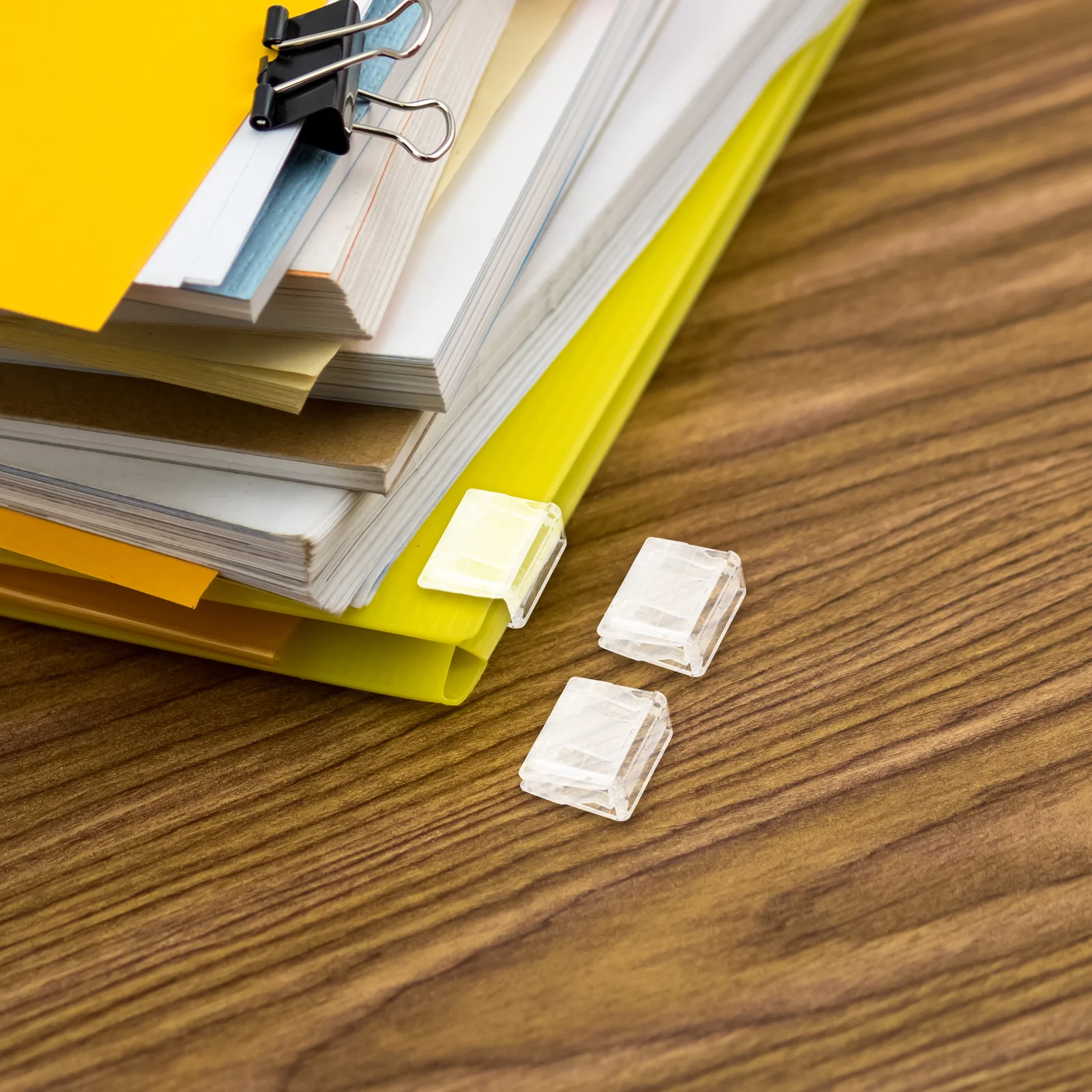 

20Pcs Transparent Push Clips File Organizer for Documents Notes Office School Home Use Clear Paper Clips Small Efficient