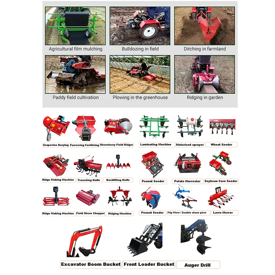 جرار زاحف جديد متعدد الوظائف 50hp 80hp 120HP محرك ديزل عالي الهيكل اختياري تشغيل منحدر الكابينة