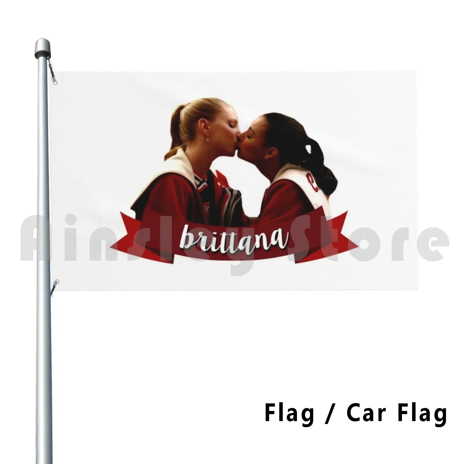 Brittany & Santana ( Brittana ) Outdoor Decor Flag Car Flag Brittany Santana Glee Naya Rivera Heather Morris