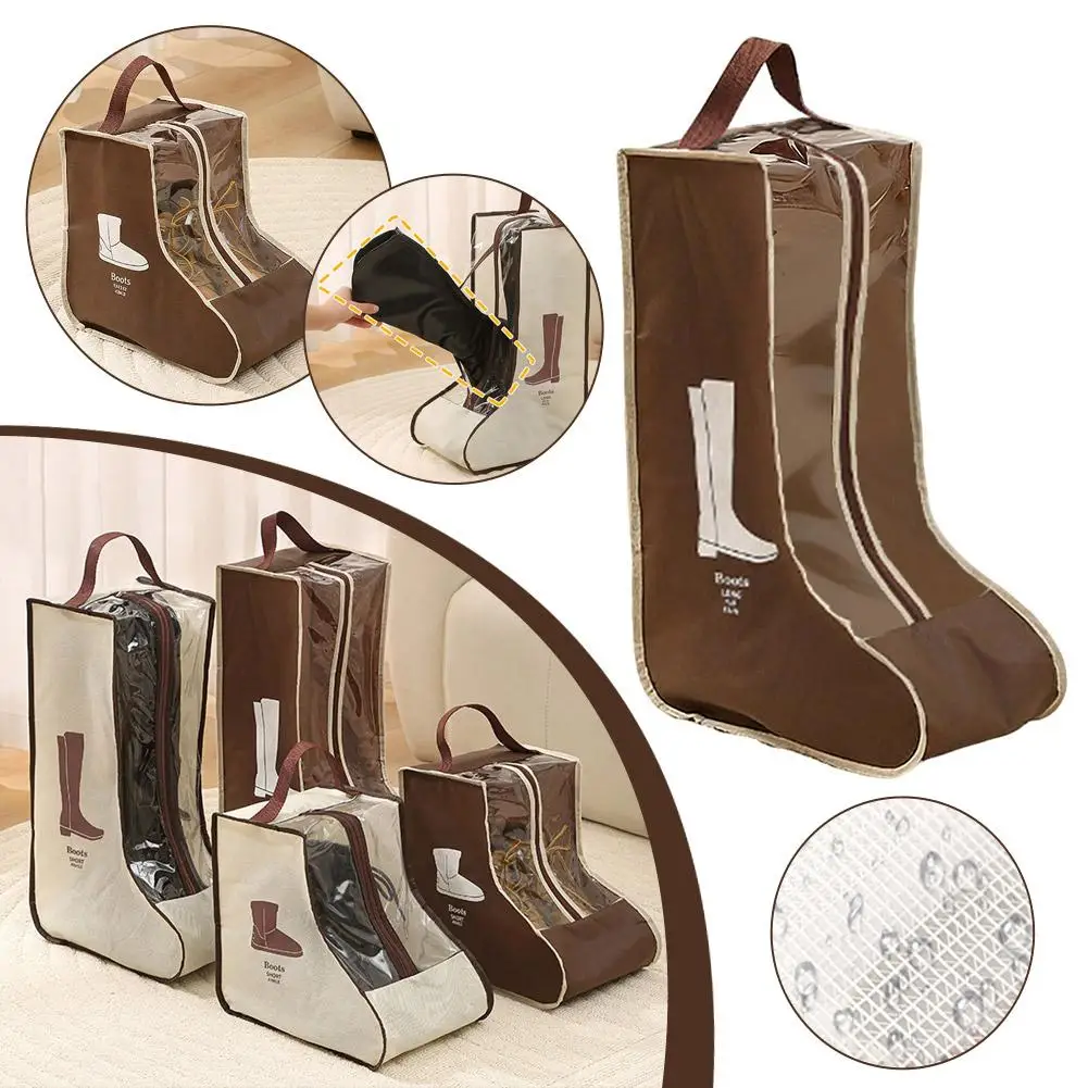 

Clear Waterproof Shoe Bags for Travel – Large Capacity Boot Storage with Handle, Dust-Proof Drawstring Organizer for Suitcase