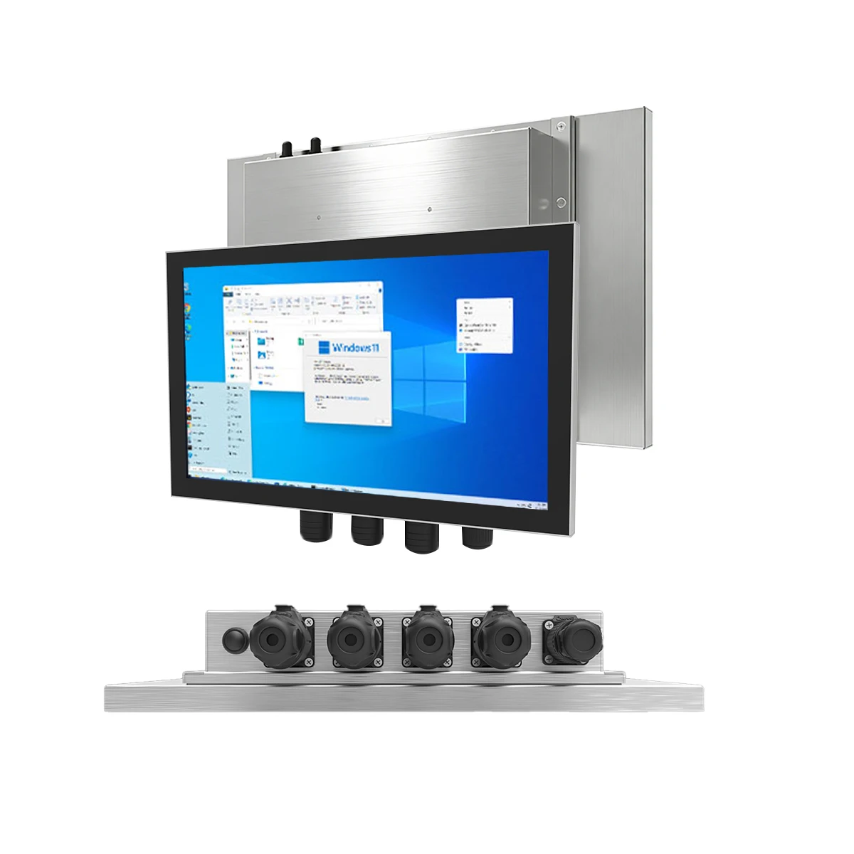 10.1 to 21.5 Inch IP69K 304/314/316 Stainless Steel Touch Screen Monitor AIO Industrial Panel Pc J6412/J1900/I3/I5 Optional