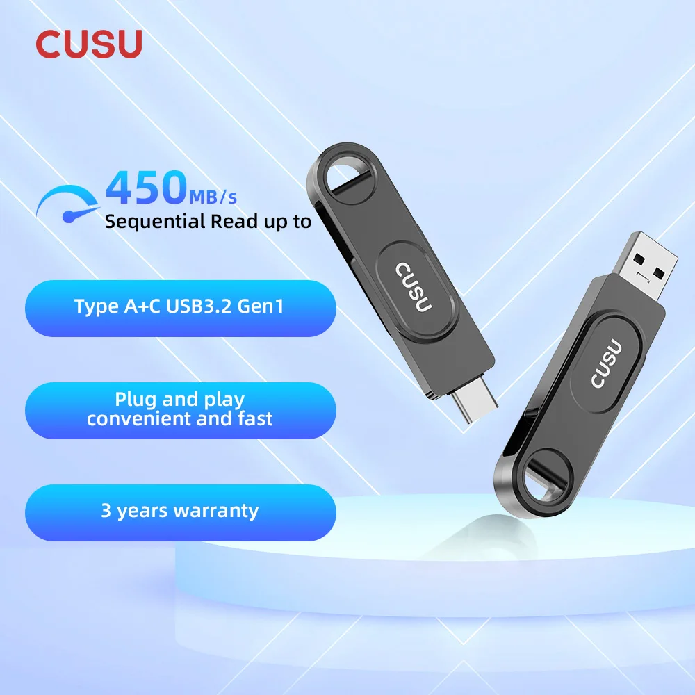 

CUSU USB-накопитель 128 ГБ 256 ГБ 512 ГБ USB-флешка типа C USB3.2 Твердотельный