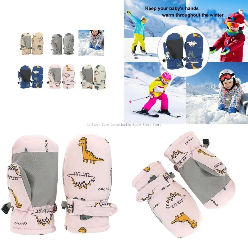 

Breathable Skiing Gloves Windproof Winter Outdoor Mittens Kids Sports Gloves Non-slip Mittens for 6M-4T Boys and Girls