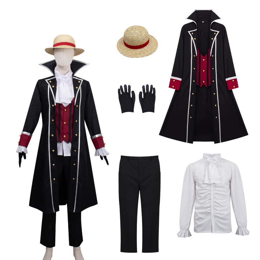 

ONE PIECE Monkey D. Luffy Cosplay Costume Jacket Shirt Trousers Hat Gloves Full Set windbreaker outfits for Comic Con