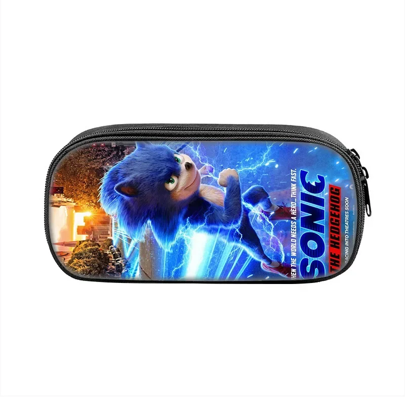 سونيك سلسلة الكرتون لطيف طالب القرطاسية مقلمة أنيمي القنفذ عمل الشكل صندوق تخزين صبي وفتاة الهدايا المدرسية