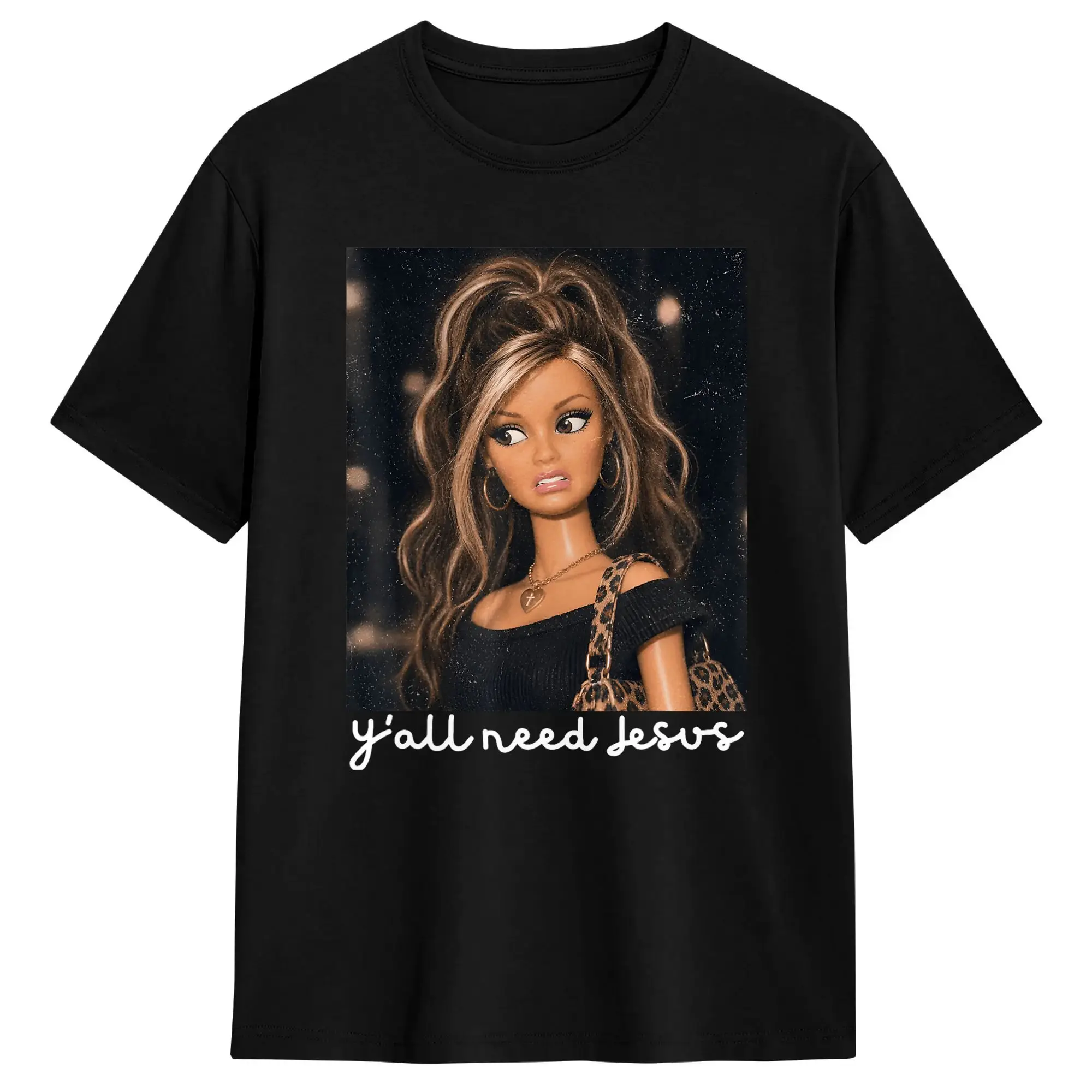 Funny Y‘all Need Jesus Girls Meme Christian Humor T-Shirt Summer  Hip Hop T Shirts 100 Cotton O Neck Plus Size 5XL Top Tees