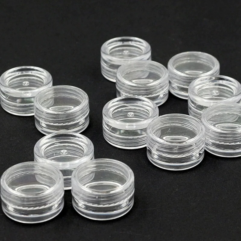 

50Pcs 2.5ML Plastic Round Storage Container Small Art Craft Accessory Organizer Box Containers Jars for Jewelry Small bead Nail