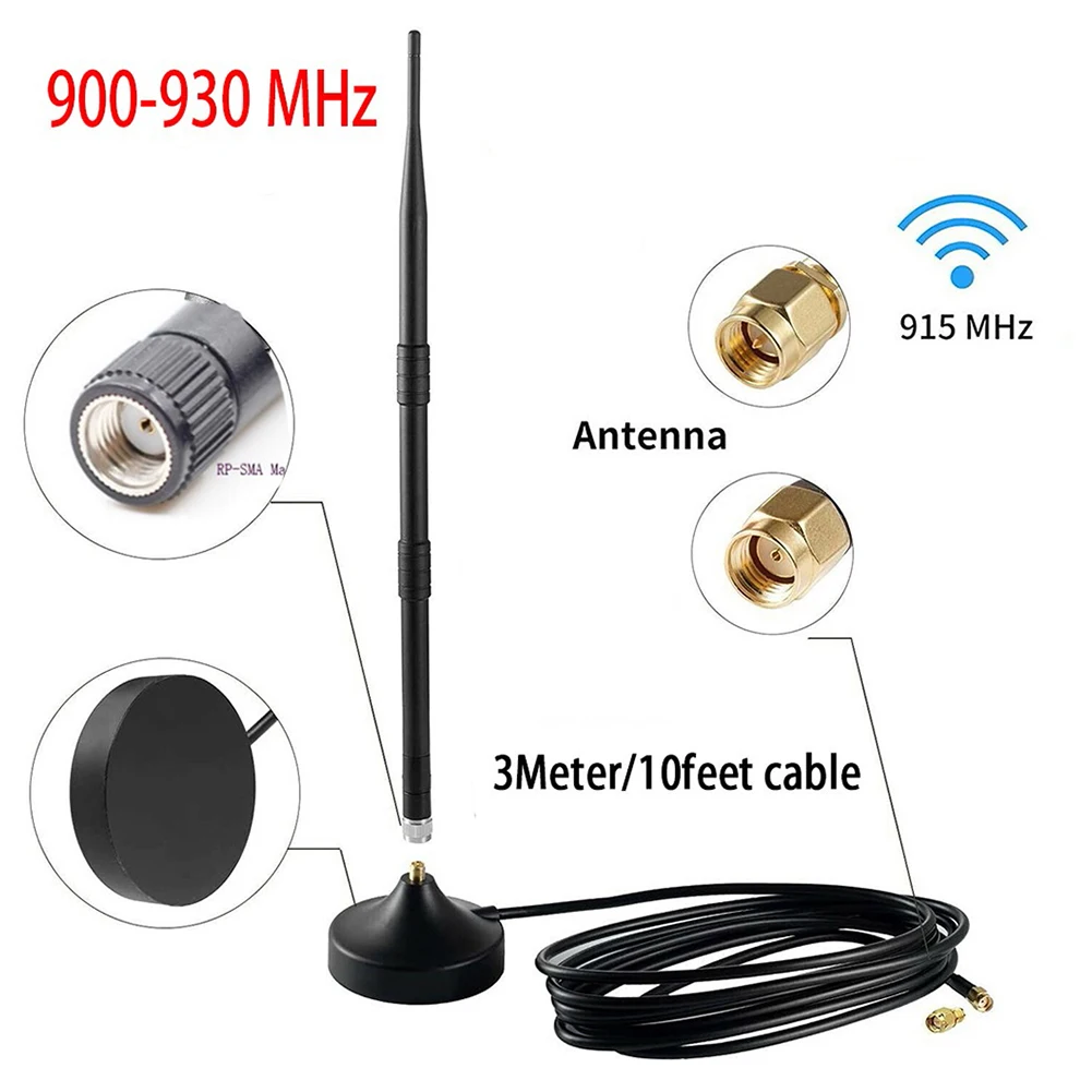 For Nebra-Bobcat-RAK Helium Hotspot Miner 5.8dBi 900-930MHz Indoor Antenna RP-SMA Male Magnet Base For Omni Directional Kit