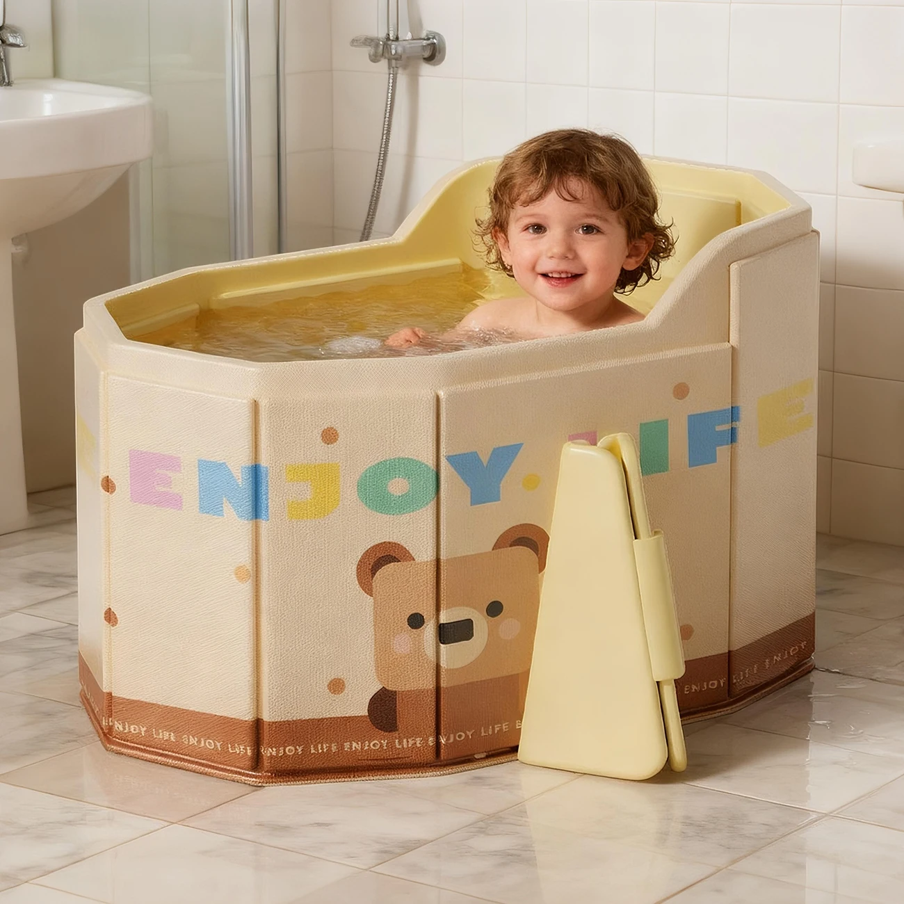 

1PC Portable Bathtub - Collapsible Bath Wash Shower Basin Foldable Bathtub for Small Spaces