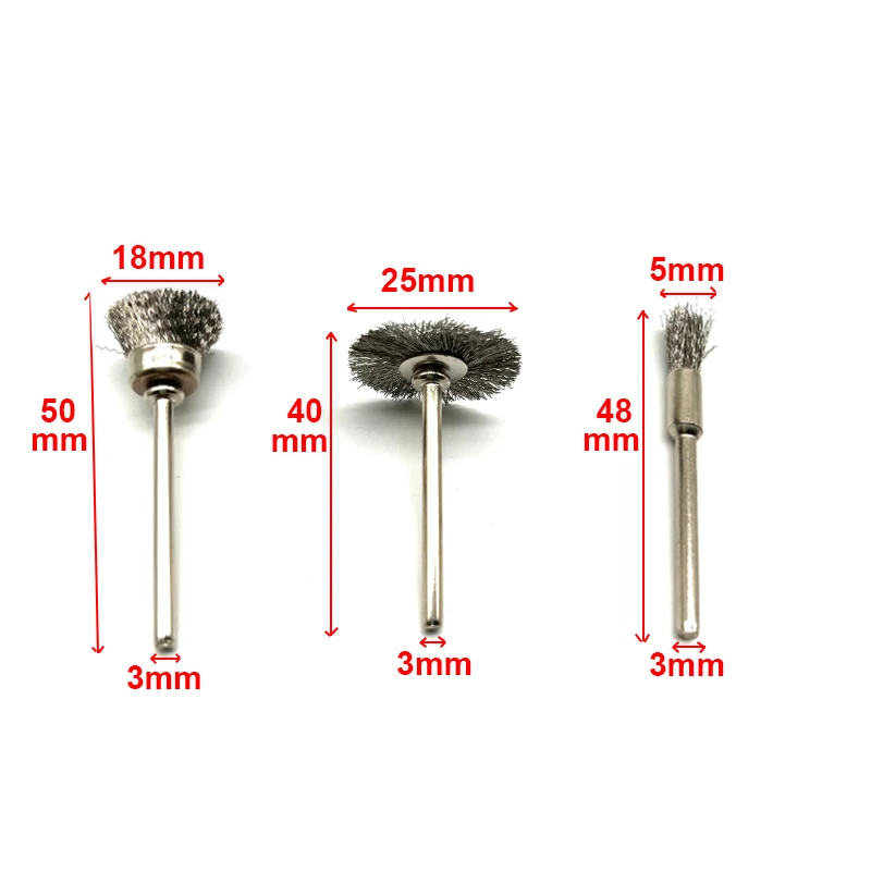18Pcs Brass Brush Steel Wire Wheels Brushes Drill Rotary Tools Polishing Dremel Rotary Tools Metal Rust Removal Brush Set