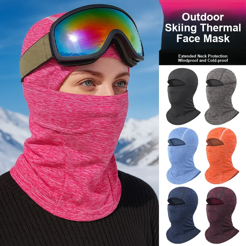 Stretch Adjustable Cold Resistant Winter Ski Face Mask, Fleece Lined Full Coverage Protective Hat for Outdoor Riding